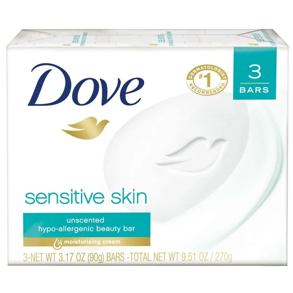 Dove Beauty Bar Sensitive Skin 3.17 Oz, 3 Bar (Pack Of 4)