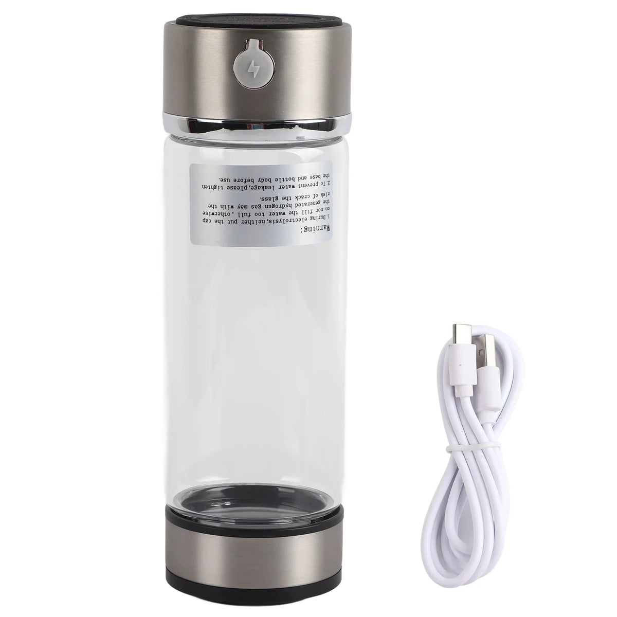 Nikou  Charging Rich Hydrogen Water Purifier Filter Glass Bottle Anti-Skid Portable Lonizer Cup