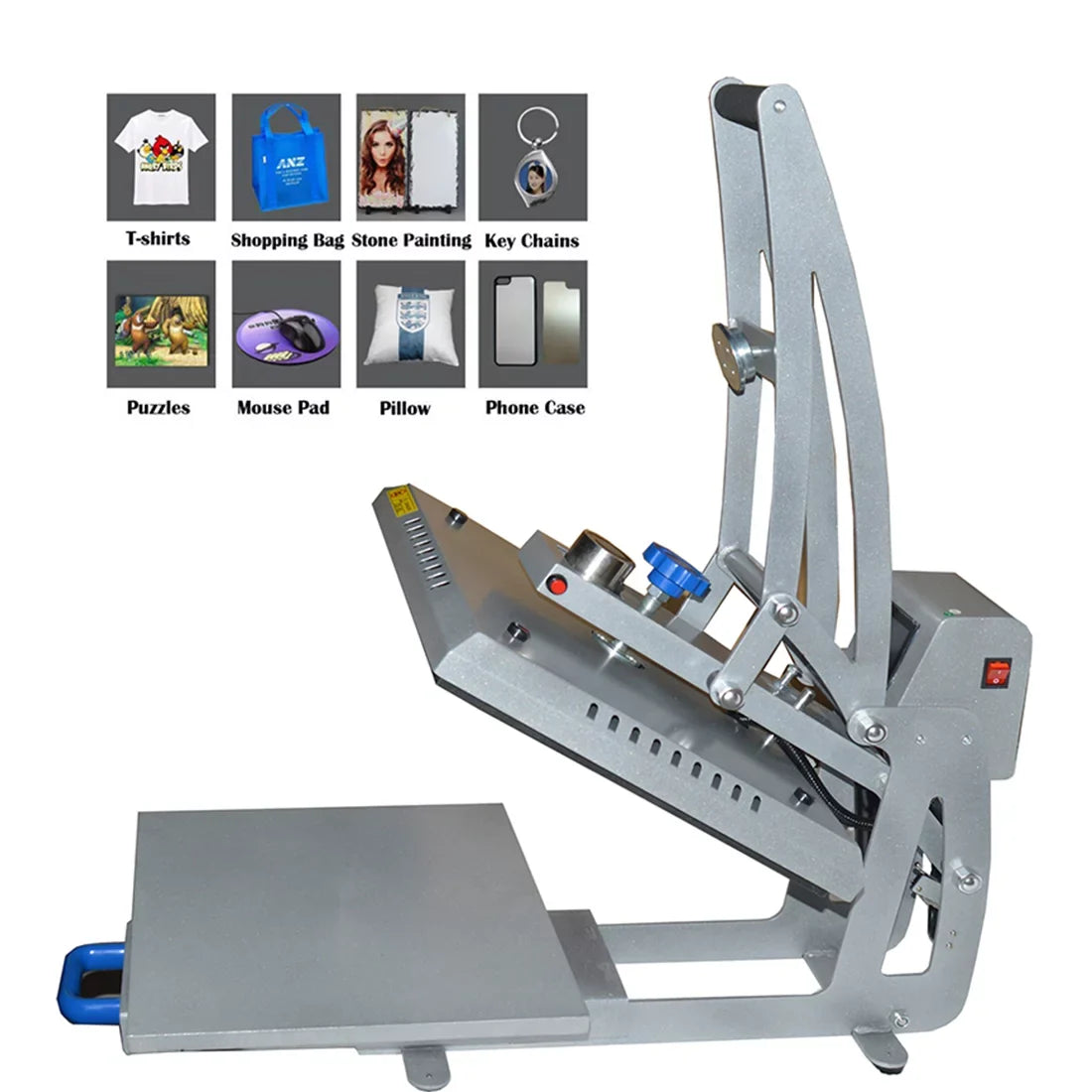 15x15in Heat Press Machine Magnetic Semi-Automatic Transfer for -Shirt Puzzle Pad Crafts