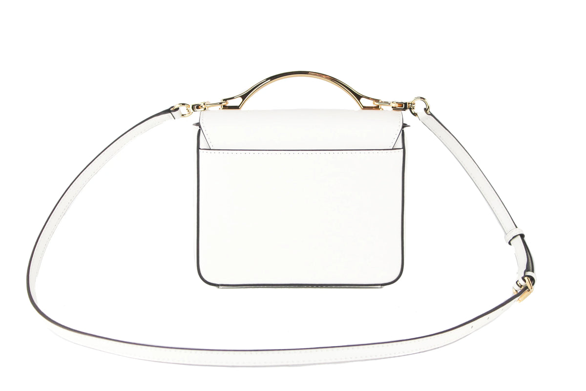 Michael Kors Pride Small Smooth Leather Rainbow Kors Convertible Shoulder Bag Crossbody Handbag (Optic White)