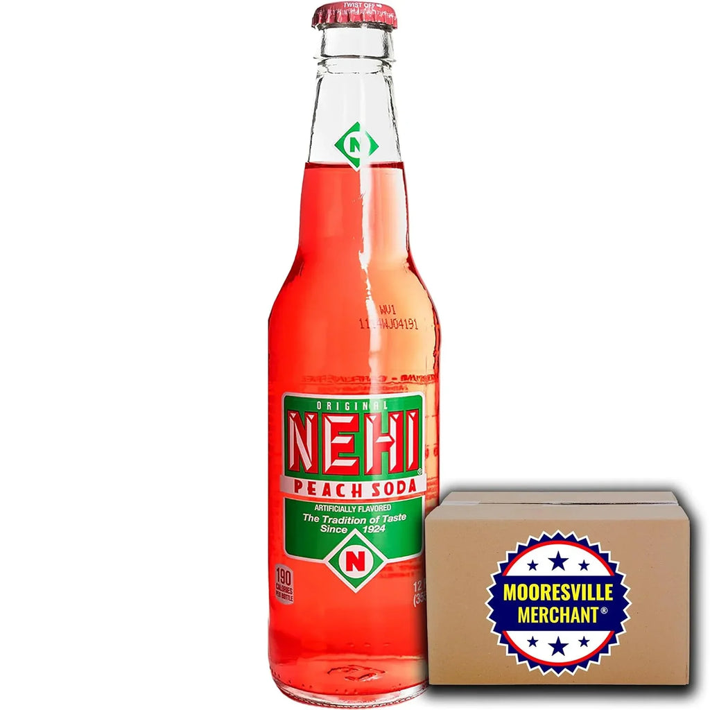 Nehi Peach Soda, 12 Fl Oz, 12 Glass Bottles With Decal