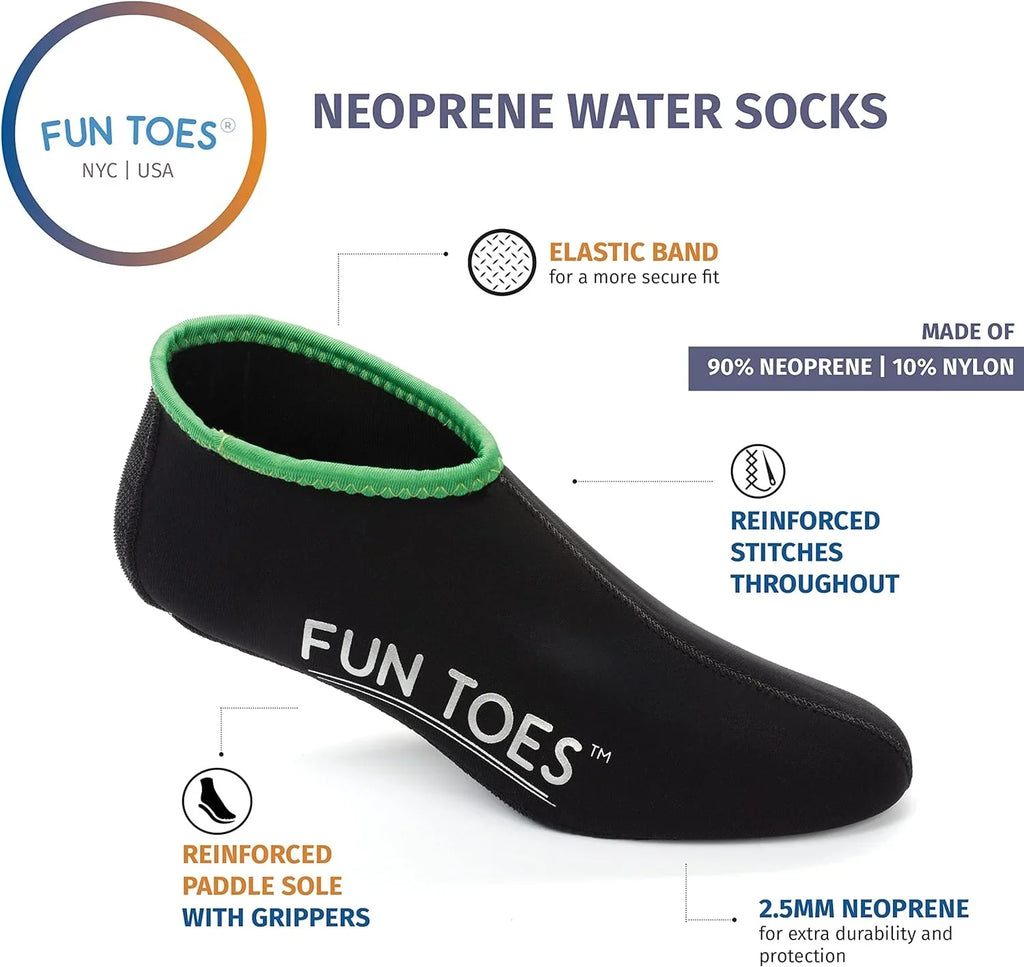 2.5MM Neoprene Socks for Water Sports Women Men 2  Fin Socks for Scuba Diving, Snorkeling, Paddling, Jet skiing