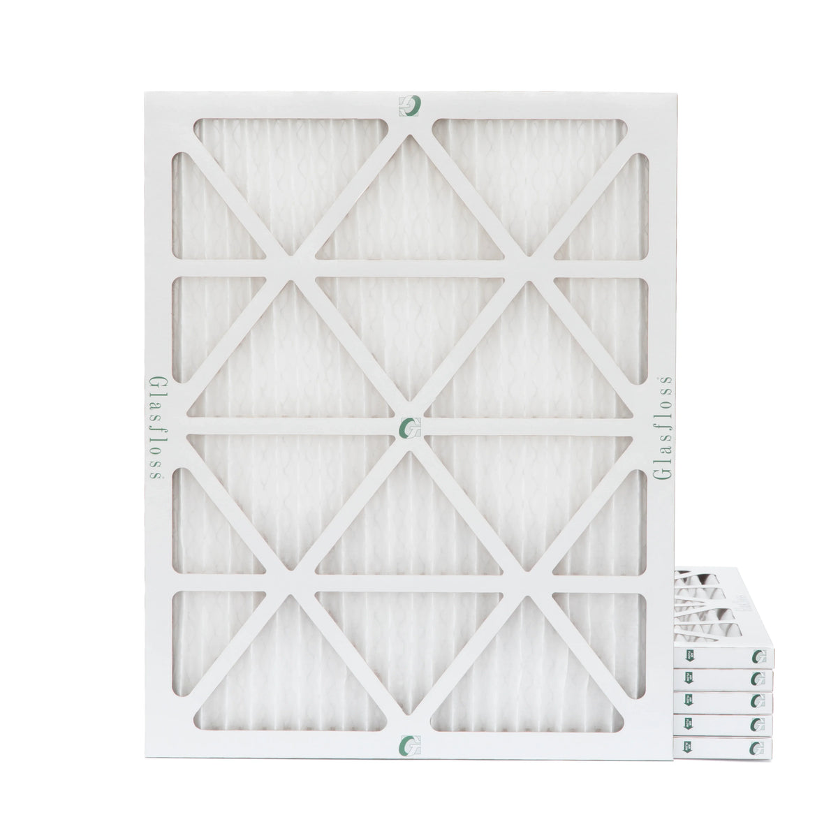 6 Pack of 18x24x1  10 Pleated Air Filters by Glasfloss. Actual Size: 17-1/2 x 23-1/2 x 7/8