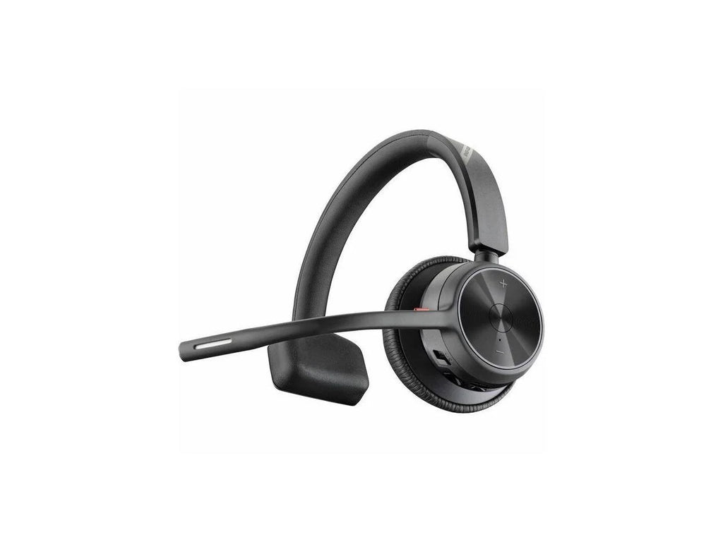Poly Voyager 4310 - Headset with Charge Stand - Siri, Google Assistant - Mono - Wireless - Bluetooth - 298.6 ft - 20 Hz - 20 kHz - Over-the-head, On-ear - Monaural - Ear-cup - Electret Condense...