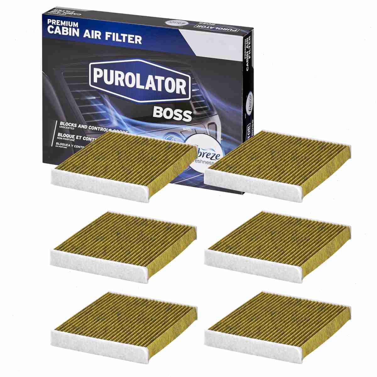 6 pc Purolator   Cabin Air Filters for 815  Heating Ventilation Air Conditioning Vent Filters Fits select: 2006-2018  , 2007-2017