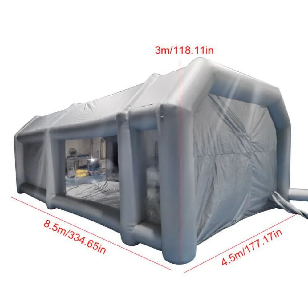 Portable Spray Booth Inflatable Tent Car Paint Cabin Air Filter 28x15x10FT