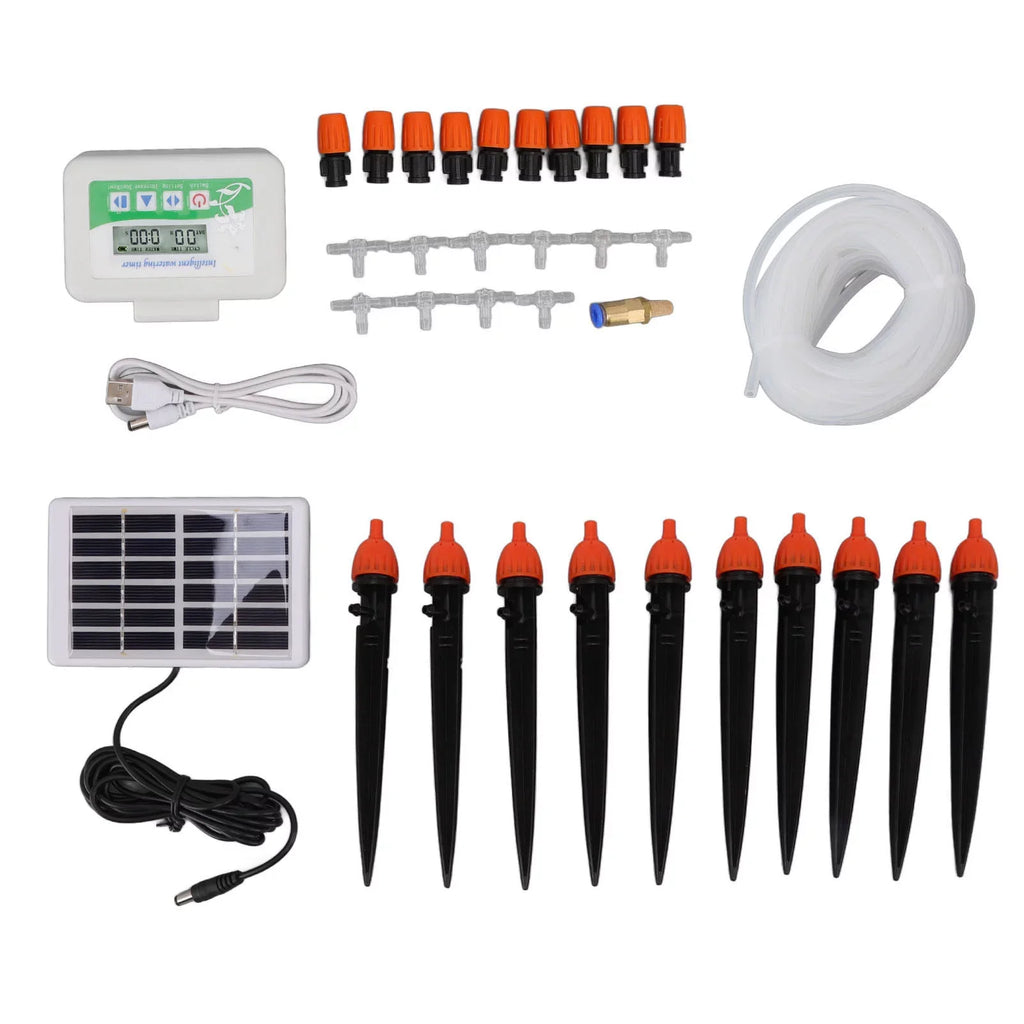 Solar Watering Device Automatic Irrigation System Solar Power Rainproof Auto Watering 850ml Per Min  Port 2000mAh Battery Water Pump Timer