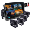 9 inch Monitor 1080P Rear View Camera System,  Recorder, Support 256GB  Card, 4 Channel Input, Quad Split Screen, 1080P Backup Camera for Trucks, Trailers, motorhomes, Caravans,