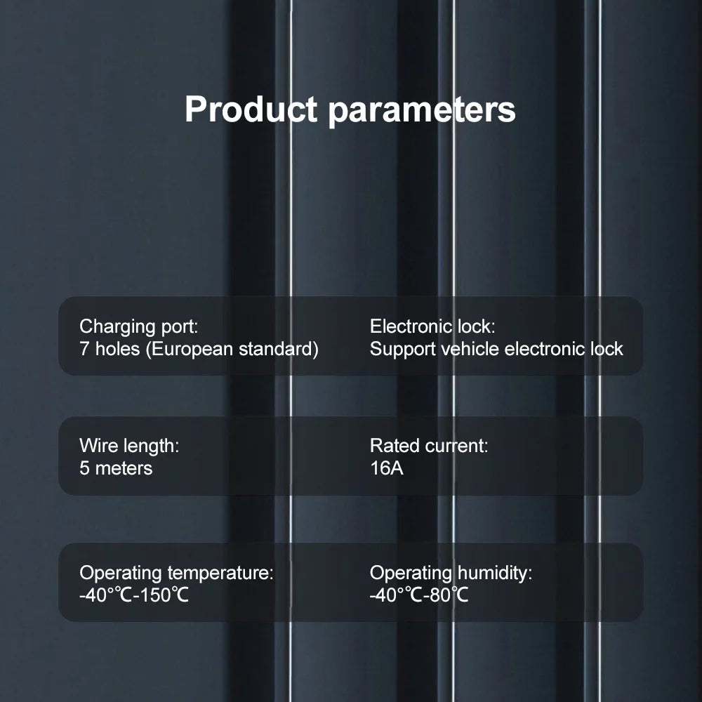 Charger Type2 Female Car Side 5m Cable Plug 16A 8Kw Car Charging Station -2 for  Electric Cable Plug