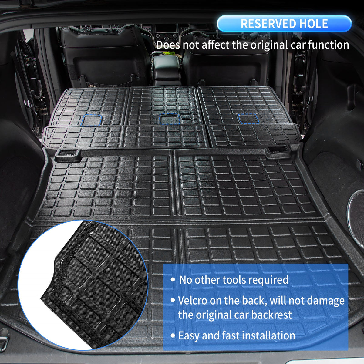 Fit 2011-2021 Jeep Grand Cherokee 2022 2023 Grand Cherokee  Trunk Mat Backrest Mats