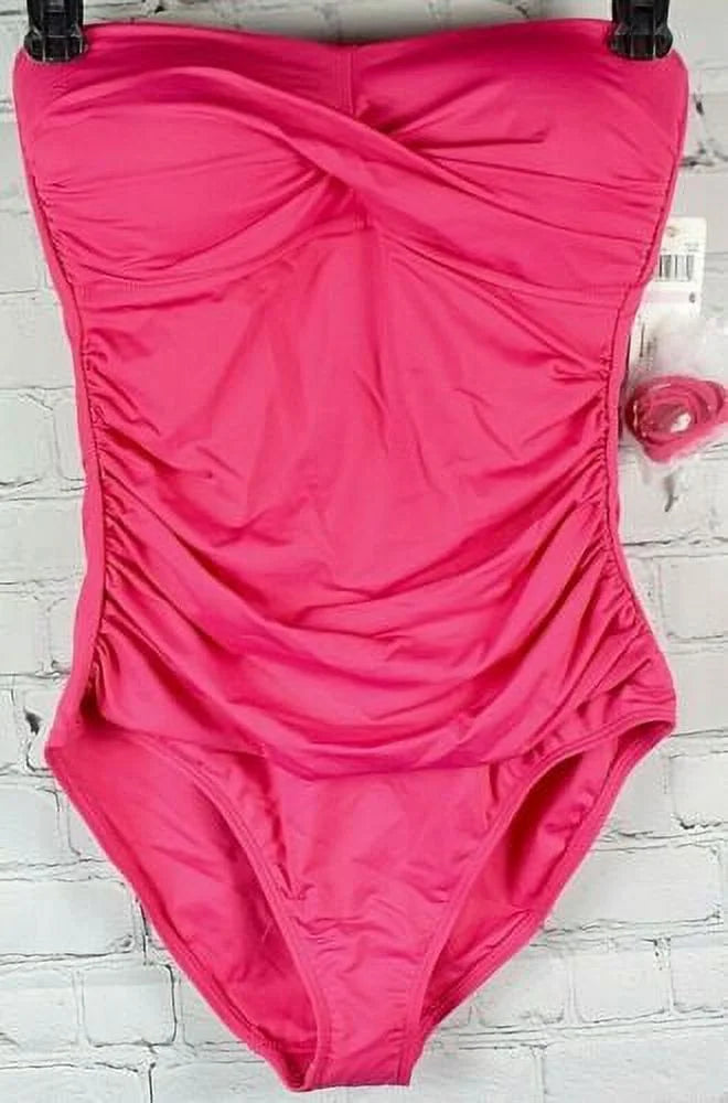 Anne Cole  Twist-Front Ruched One-Piece Swimsuit,  16