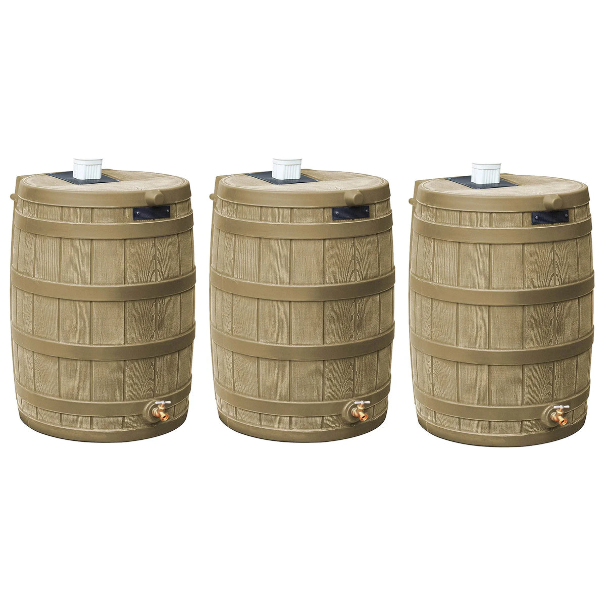 Good Ideas Rain Wizard 50 Gallon Plastic Barrel Water Collector, (3 Pack)