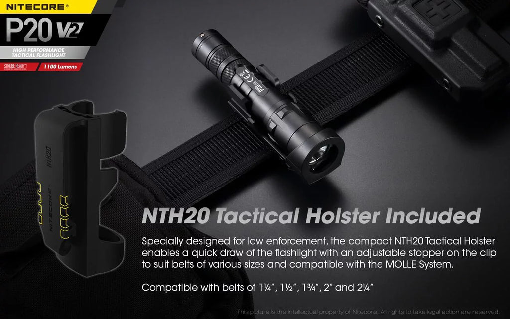 Combo: Nitecore   Tactical  Flashlight -  -  - 1100 Lumens w/ Battery,  Charger +Free Eco-Sensa  Cord