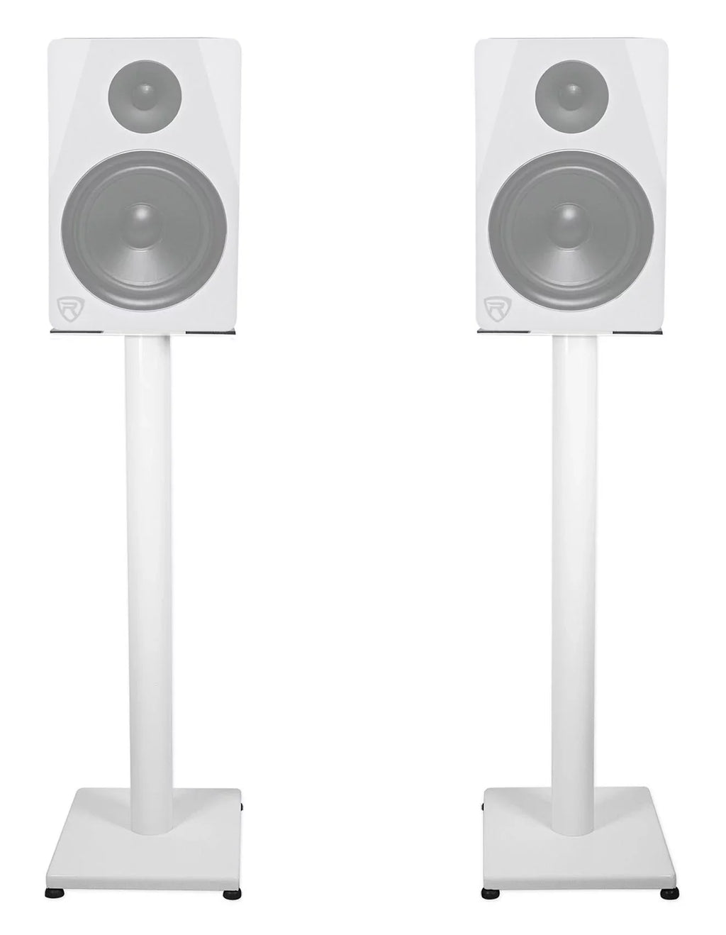 Pair Rockville  29" Steel Studio Monitor Recording Studio Stands in White