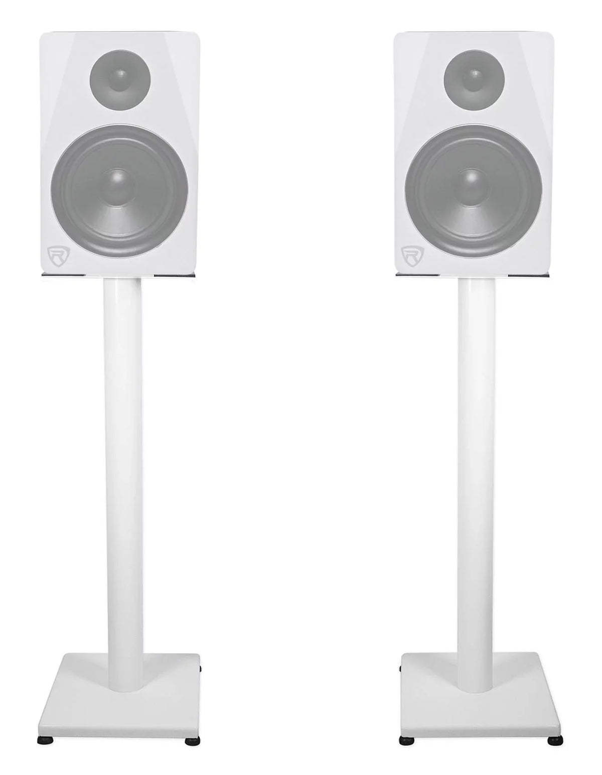 Pair Rockville  29" Steel Studio Monitor Recording Studio Stands in White