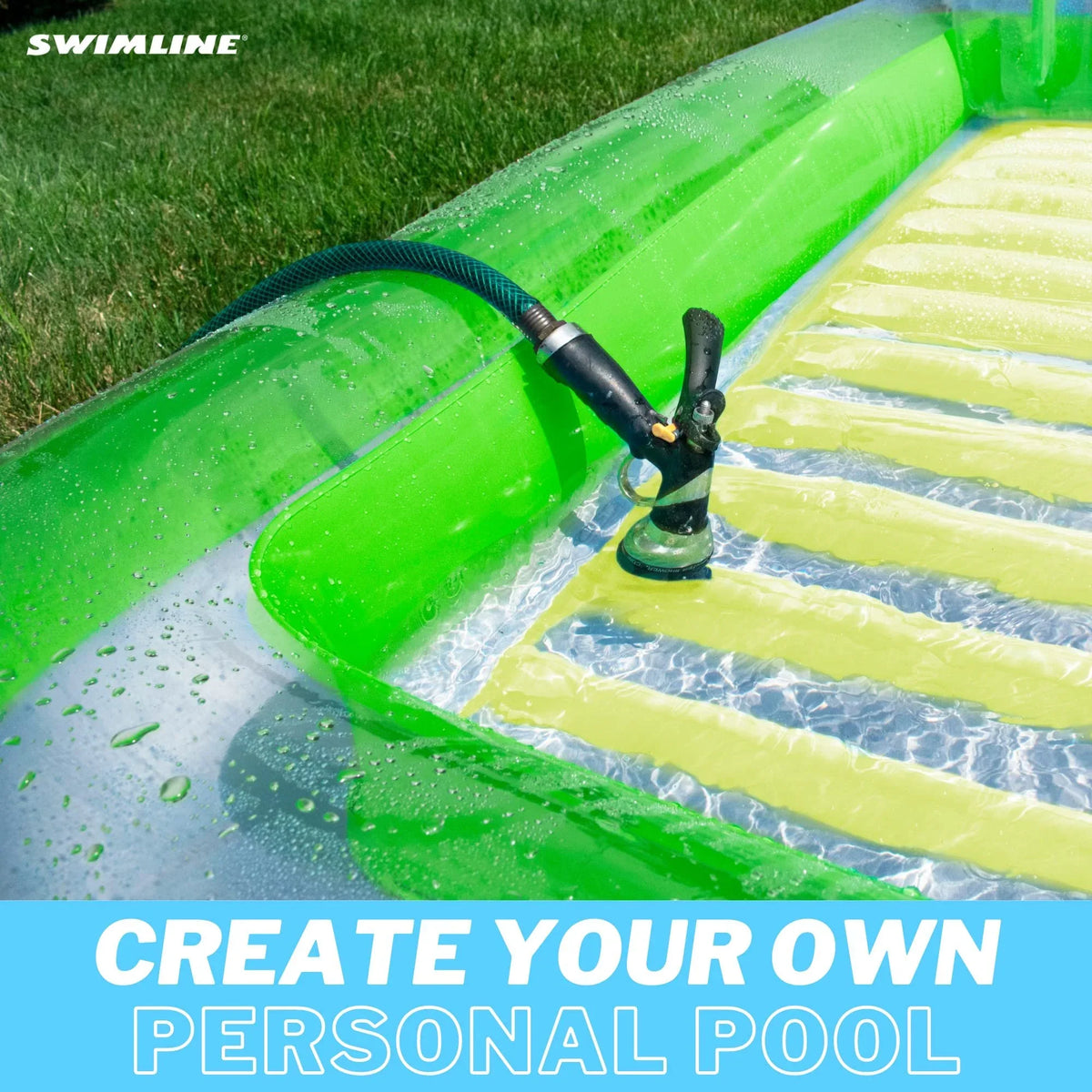 Original Suntan Tub Classic Edition Inflatable Floating Lounger Green and Yellow  Tanning Pool Hybrid Lounge