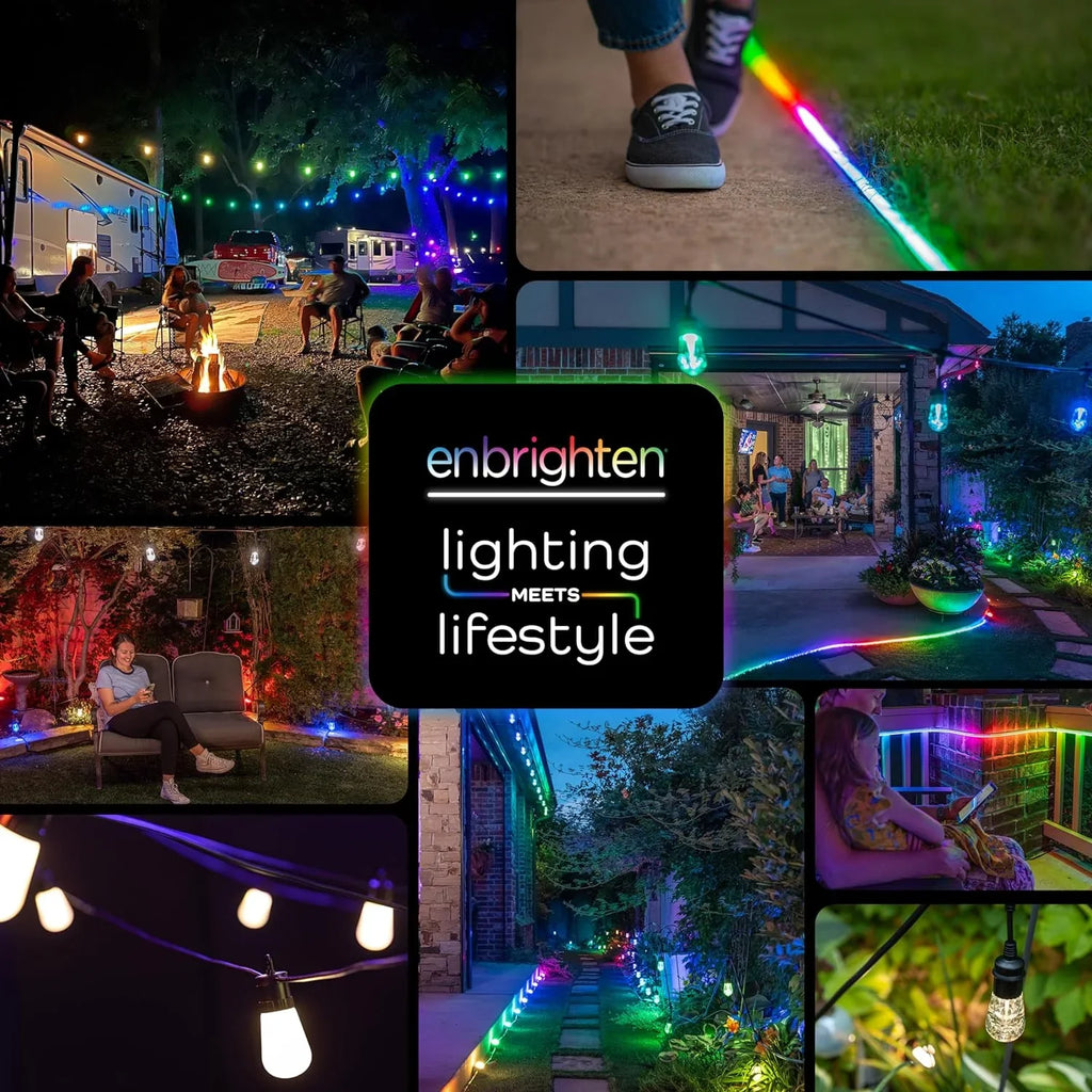 Smart Color Changing String Lights, 96 ft, 30 Lightweight   Patio Lights, Weatherproof, Customizable, Wi-Fi App Control, Dimmable Outdoor String Lights, 79617