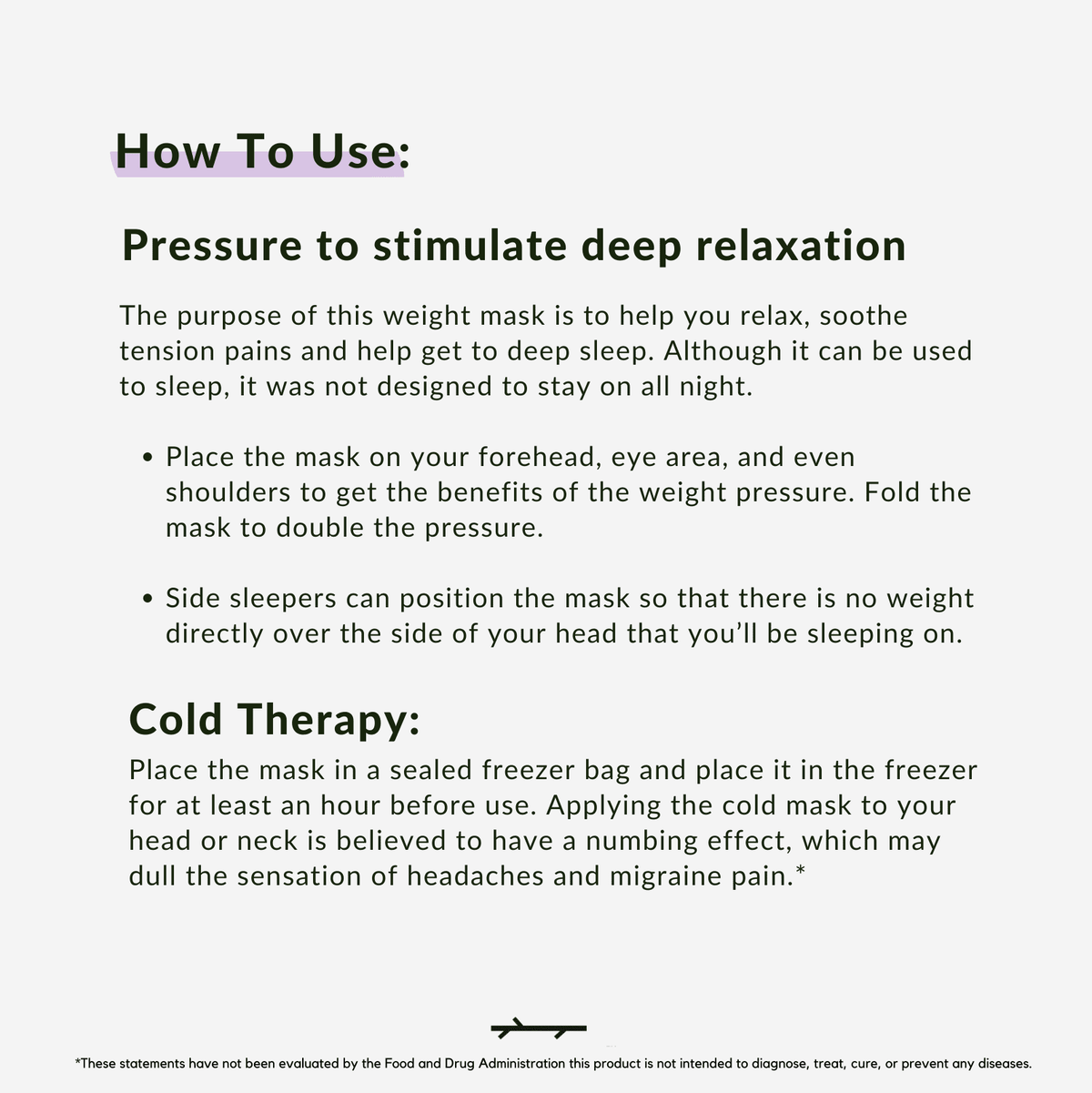 Heavy Weighted Eye Face Mask Deep Pressure Stimulation to Help with Pain Relief, Puffy Eyes, Migraine and Prepare for Sleep Blocks Light  Bead Filled and Lavender Black
