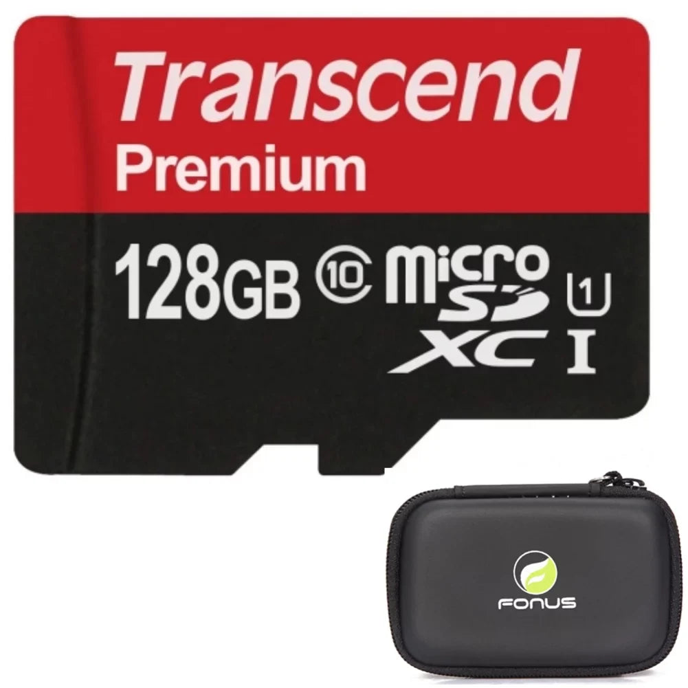 128GB Memory Card with Zipper Case (Not a phone case) - Transcend High Speed MicroSD Class 10 MicroSDXC Compatible for  Signa, 10L, 20 , 10 5G , Pro 5G - UniHertz Titan -