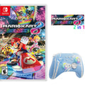 Mario Kart 8 Deluxe Game Disc and Upgraded Switch Pro Controller for Nintendo Switch///Android/Steam with Hall Effect Joysticks Triggers Pink, 2 Pairs of Joysticks