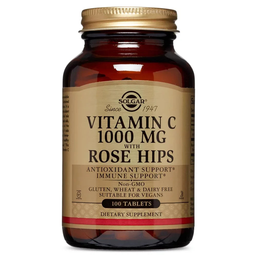 Solgar Vitamin  1000 mg with Rose Hips Tablets, 100 Ct