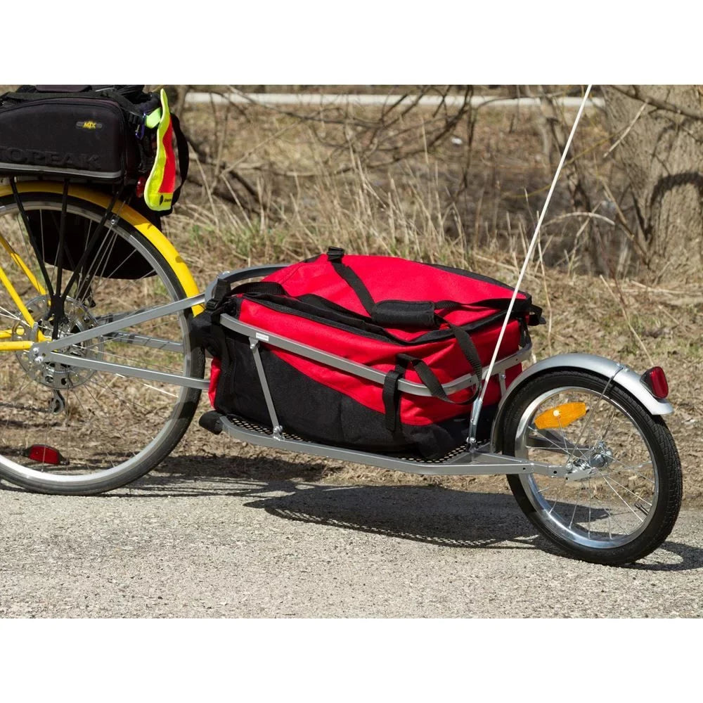 Elevate Outdoor -8002 Single Wheel Pull-Behind Bicycle Cargo Trailer with Cargo Bag