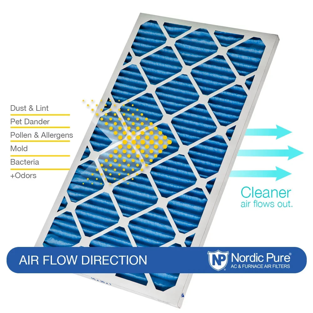 Nordic Pure 10x24x1 Pleated Air Filters  7 Plus Carbon 12 Pack