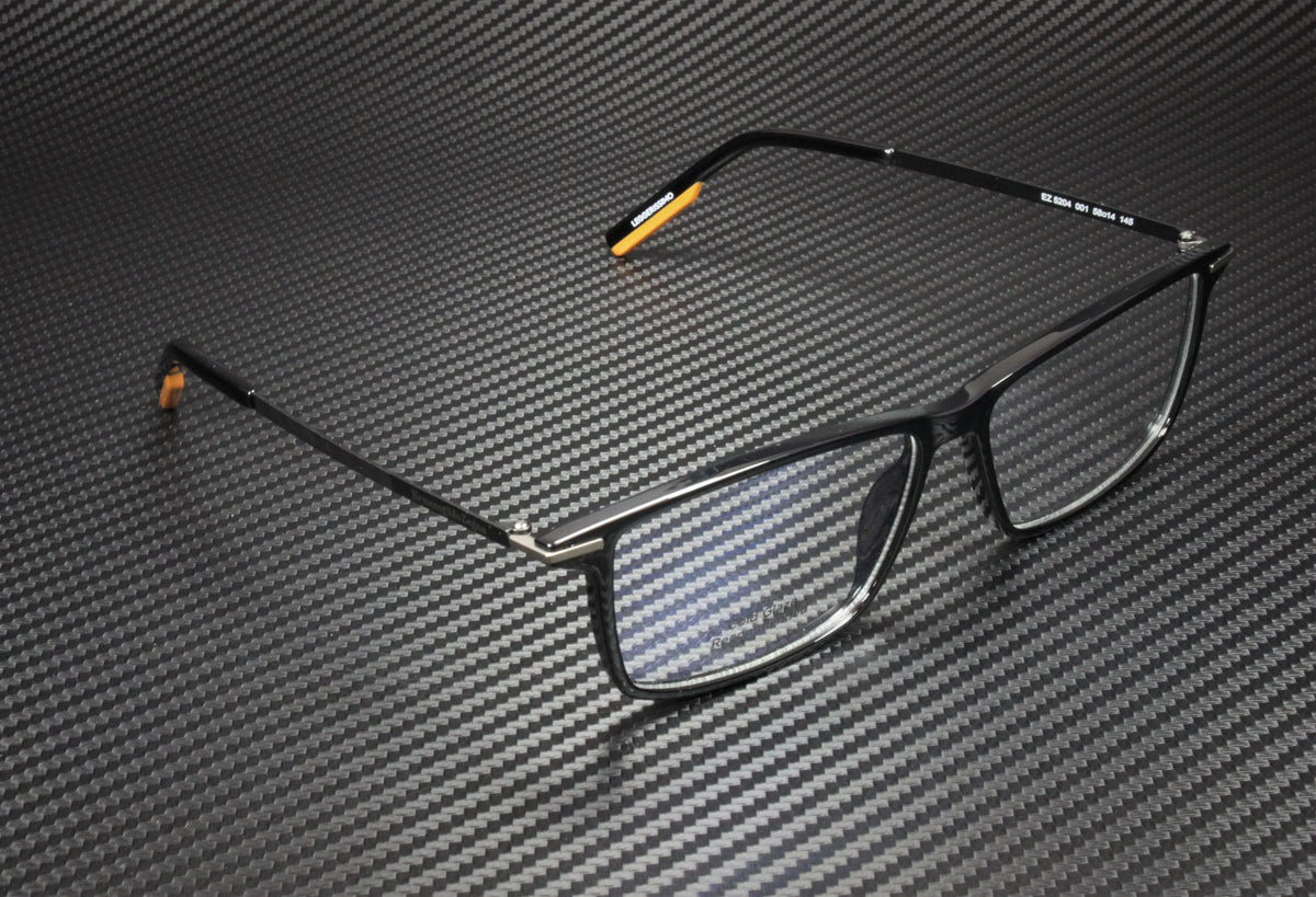 Ermenegildo Zegna  001 Shiny Black Clr Lens Injected 58mm Men's Eyeglasses