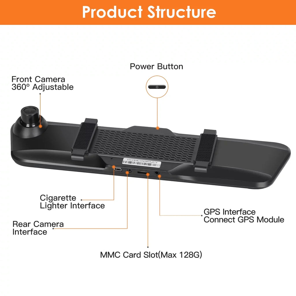 iMounTEK Car  4K  Dash Cam Dual Lens Recorder 170° Angle Camera with Night Vision, -Sensor, Parking Monitor