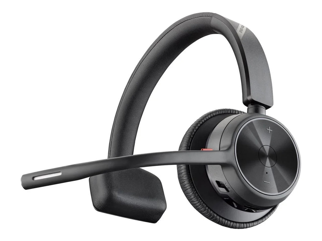 Poly Voyager 4310 - Headset with Charge Stand - Siri, Google Assistant - Mono - Wireless - Bluetooth - 298.6 ft - 20 Hz - 20 kHz - Over-the-head, On-ear - Monaural - Ear-cup - Electret Condense...