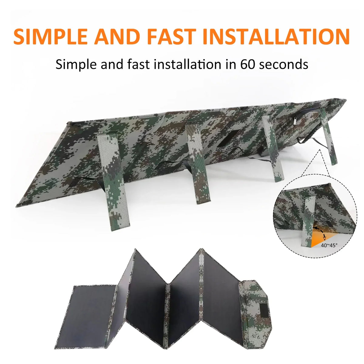 Solar Panels 80W Portable Camping Solar Kit Foldable for Power Station Generator Folding Solar Charger designed for