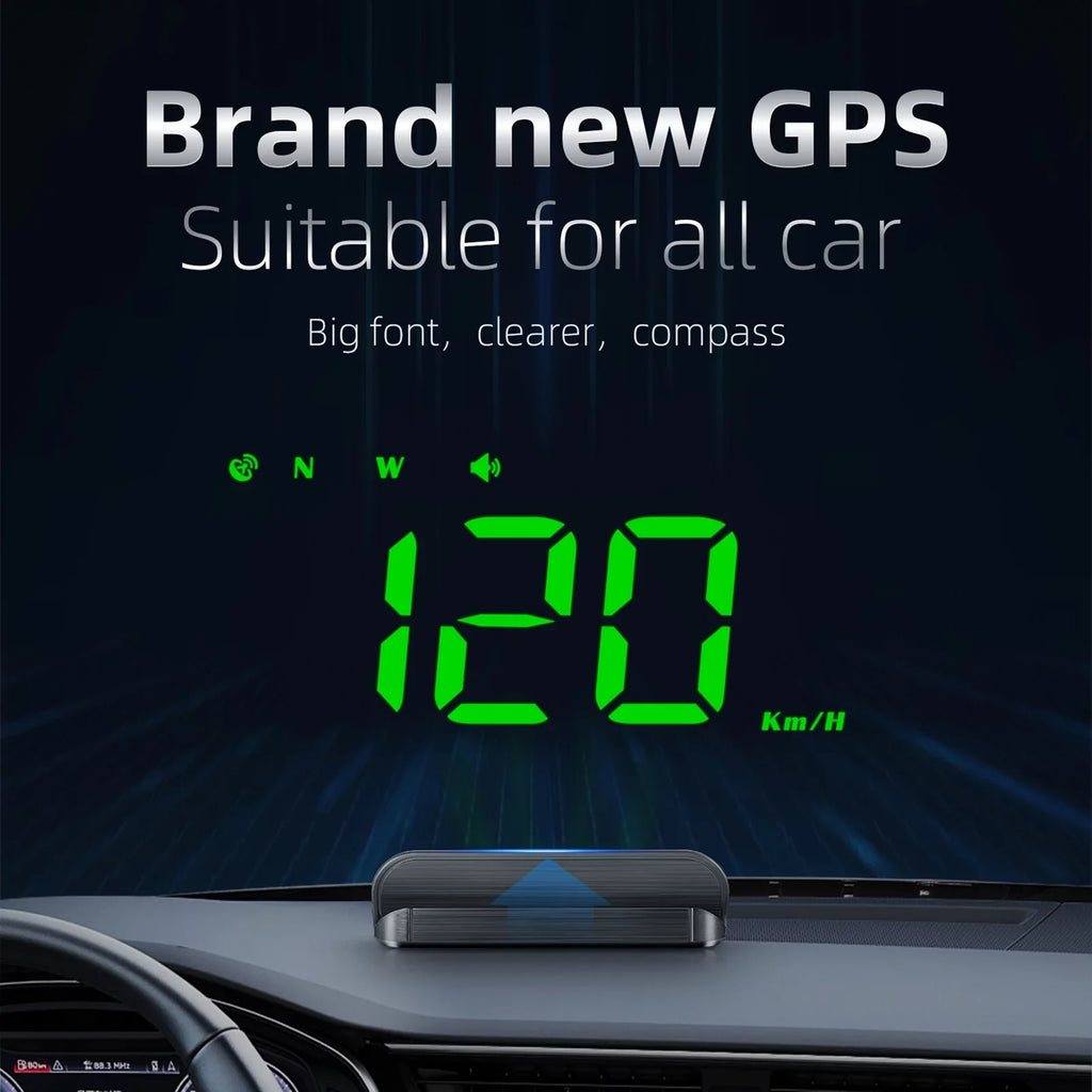moobody Car  3.5 inch Head-up Display Windshield Projecter Digital Vehicle Speedometer  Model Overspeed Warning Fatigue Driving Alarm
