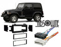 Absolute  Fits Jeep Wrangler 1997-2002 Single  Stereo Harness Radio Install Dash Kit
