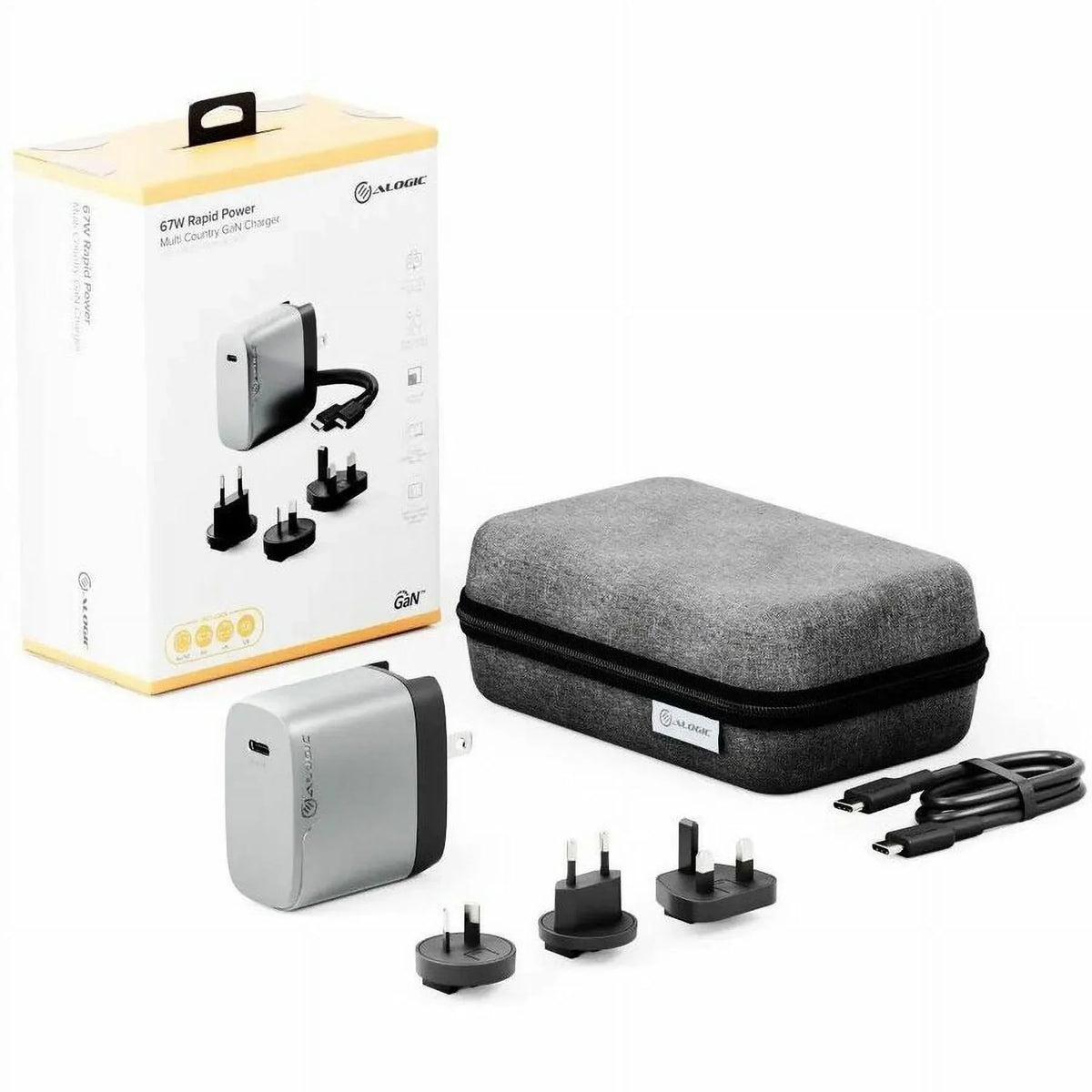 Alogic 1X67 Rapid Power 67W Multi-Country GaN Charger