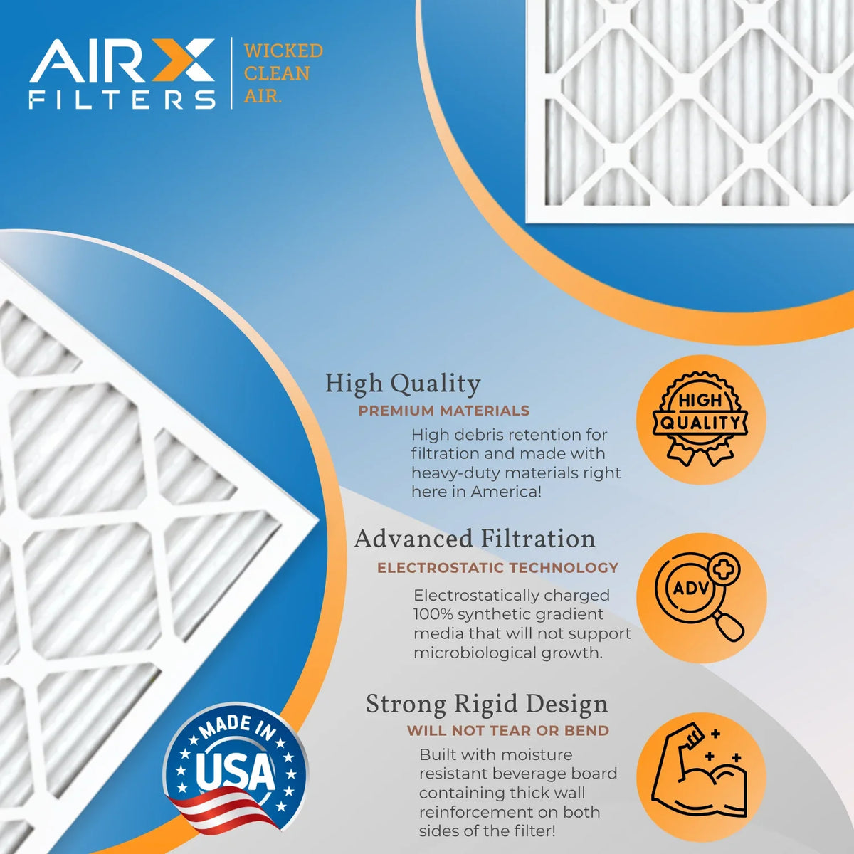 24x24x2 Air Filter  13 Comparable to  1500 - 2200 &  9 Electrostatic Pleated Air Conditioner Filter 6 Pack   Premium  Made 24x24x2 Furnace Filters by     .
