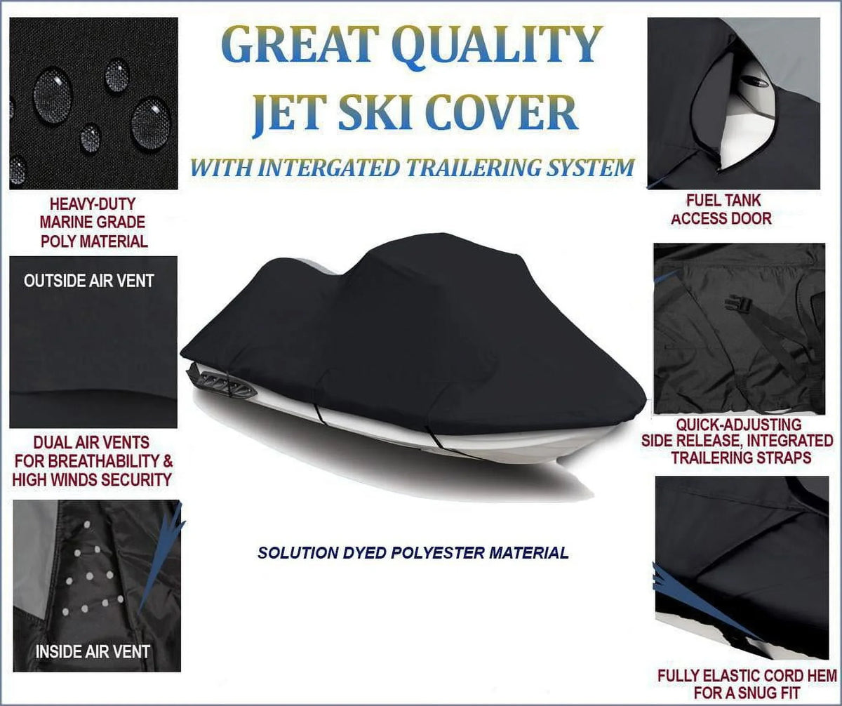 Cover Compatible for Kawasaki 130Di 1999 2000 2001 2002 2003 2004 Jet Ski Watercraft Cover 2 Seater
