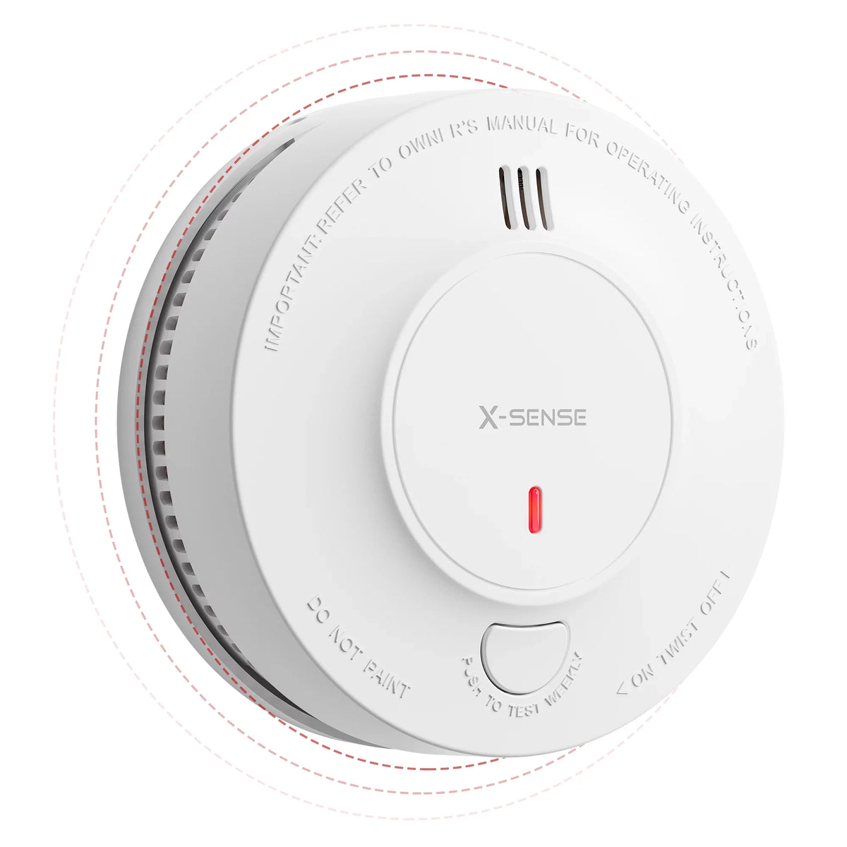 '-Sense Photoelectric Smoke Detector, Wireless Interconnected with over 820 ft Transmission Range, -